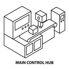 Isometric industrial automation system vector illustration for manufacturing process control design