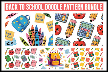 Back to School Doodle Pattern Set