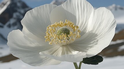 Close-up of a pristine white poppy flower.
