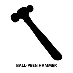 Ball peen hammer vector illustration tool construction equipment metalwork blacksmithing forging shaping 