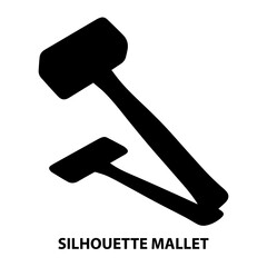 Mallet silhouette vector graphic hammer icon woodworking tool construction equipment carpentry image black and white