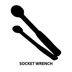 Socket wrench tool vector illustration for mechanic repair hardware and construction equipment set isolated 