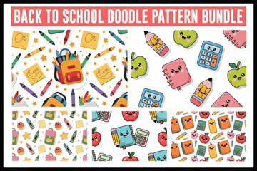 Back to School Doodle Pattern Set