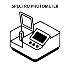 Spectrophotometer illustration for science lab equipment analysis and measurement instrument vector image