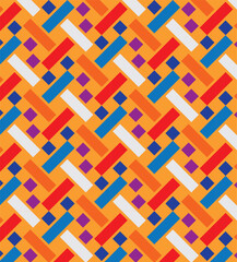 Vibrant Interlocking Rectangular Abstract Pattern in Multicolor