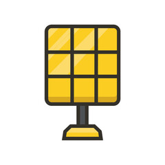 Solar panel provides clean energy renewable source isolated.