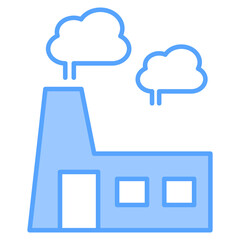 Carbon Production Blue Icon