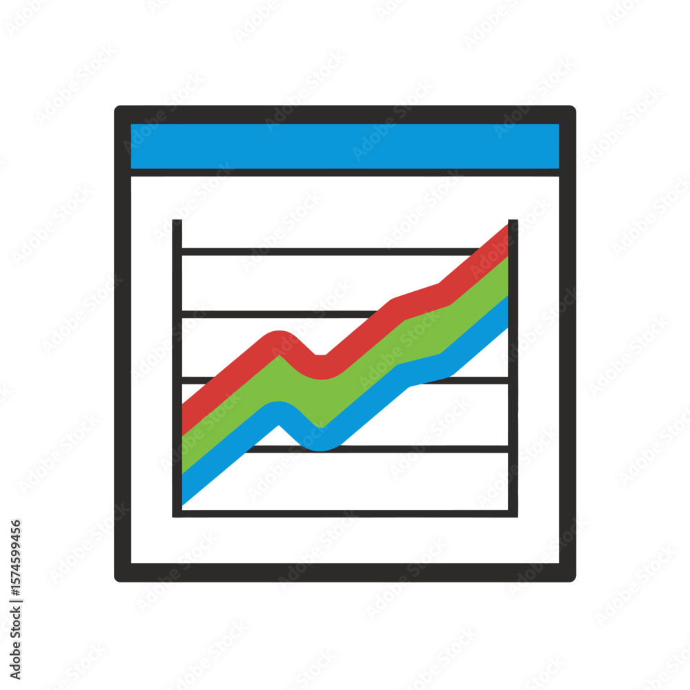 Poster financial chart displays growth indicator report summary data analysis