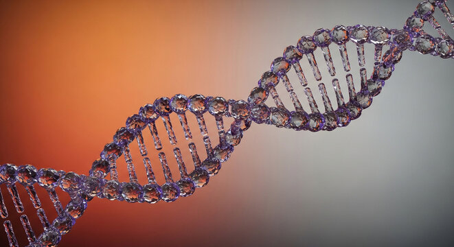 Crystal-Like DNA Helix in Purple and Orange Light