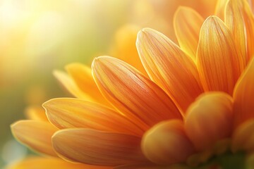 Fototapeta premium A close-up photograph of a vibrant hardy garden mum in full bloom, with detailed petals in rich orange and yellow hues.Hardy Garden Mum,garden chrysanthemum,autumn bloom,late season flower.
