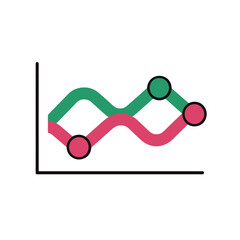 Line graph displays trends minimalist white background