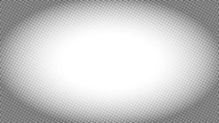 Oval frame, comic retro dotted gradient background, banner with dots, circles. Abstract halftone textured. Grunge groovy texture on transparent. Vector EPS10