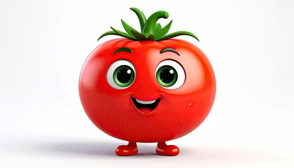 Cartoon tomato with expressive eyes