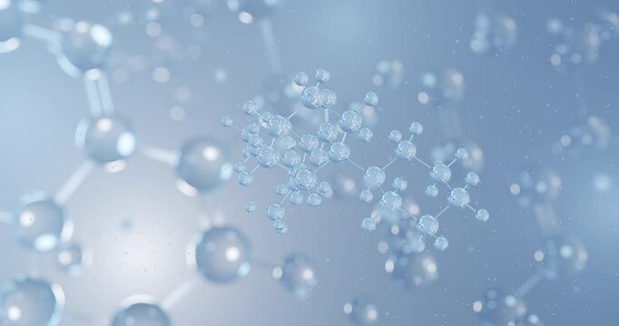 Dicycloverine rotating 3D model of antispasmodic agent, seamless looped video
