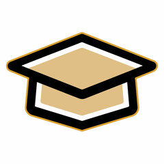 Graduation cap represents success achievement against plain background