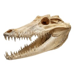Alligator skull isolated on white background