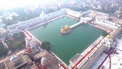 Aerial view of Golden Temple (Harmandir Sahib) Gurudwara