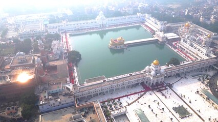 Aerial view of Golden Temple (Harmandir Sahib) Gurudwara