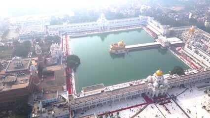 Aerial view of Golden Temple (Harmandir Sahib) Gurudwara