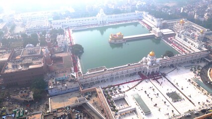 Aerial view of Golden Temple (Harmandir Sahib) Gurudwara