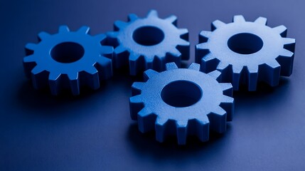 Close-up of several interconnected gears.