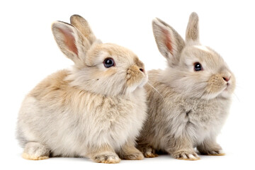 Obraz premium Cute rabbits isolated on white background