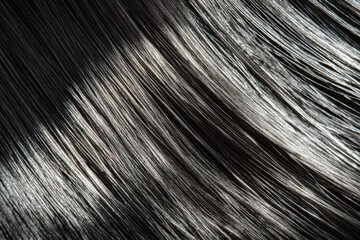 Obraz premium Close-up view of black hair strands.