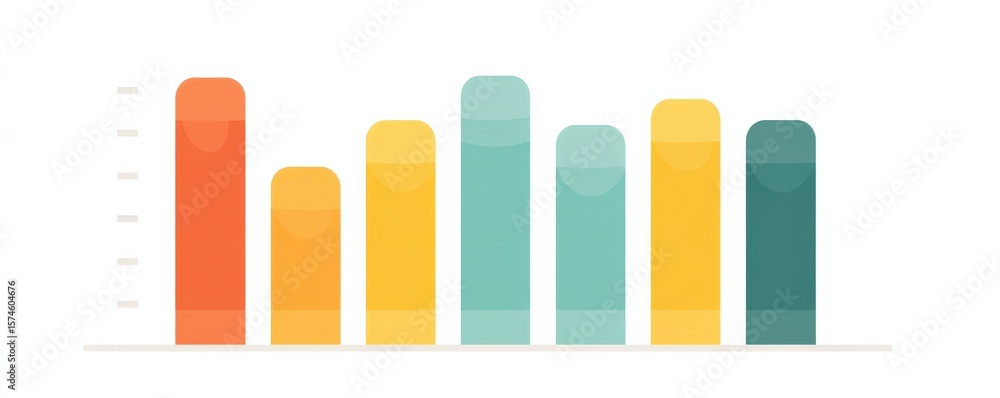 Aufkleber marketing metrics traffic concept. colorful bar graph representing data trends over time.