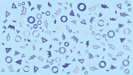 Light blue background with purple geometric shapes. Vector illustration for presentation, creative project, and poster.