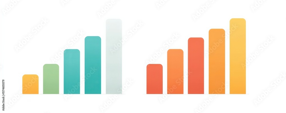 Aufkleber marketing metrics traffic concept. bar charts representing data trends and comparisons.