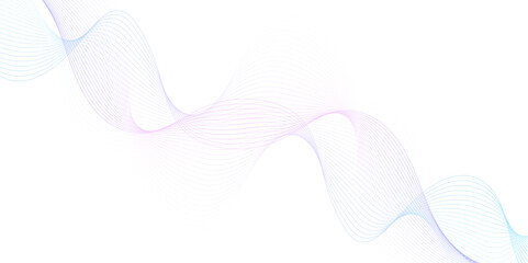 	
White wave curve lines banner background design. Abstract soft wave lines dynamic flowing purple and blue isolated background. Vector Illustration of the pink pattern of lines. stripes on white.