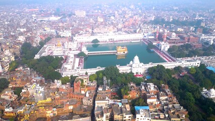 Aerial view of Golden Temple (Harmandir Sahib) Gurudwara