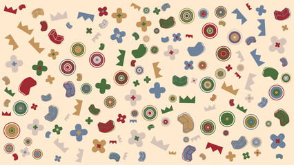 Colorful abstract pattern of shapes. Vector illustration for presentation, creative project, and poster.