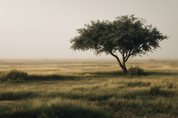 photorealistic ultraminimalist landscape featuring striking dominant object designed for modern website homepage