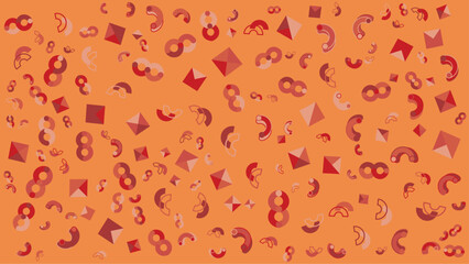 Abstract pattern of red shapes on orange. Vector illustration for presentation, creative project, and poster.