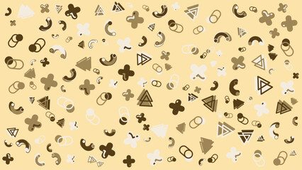 Pastel yellow background with brown and white abstract shapes. Vector illustration for presentation, creative project, and poster.