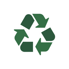 Obraz premium Green recycling symbol with arrows, representing sustainability and environmental awareness