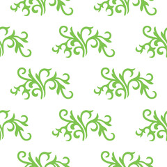 Islamic tulip, floral geometry. Tatar seamless pattern. Culture of the Tatar people, symbols of green and red