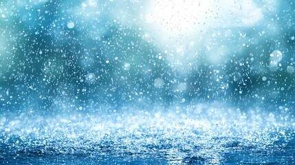 Obraz premium Water droplets falling in the rain.