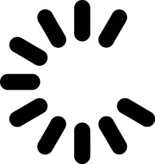 Black rounded bars arranged in a circular loading indicator vector