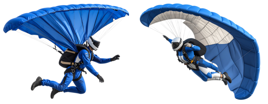  Wingsuit Pilot in Freefall Dive Position, side view 3D illustration, isolated on transparent background PNG - Powered by Adobe