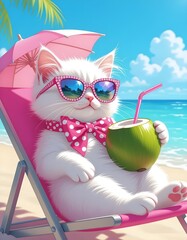kitten on the beach