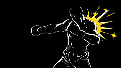  Boxer Punching line art 