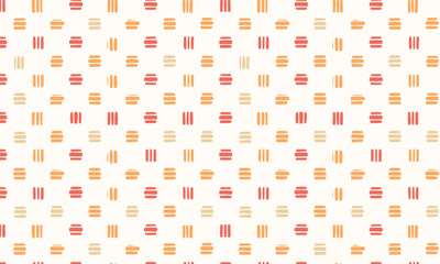 Playful Abstract Geometric Seamless Pattern, Fun Hand Drawn Vector Background with Striped Squares and Lines for Kids Fabric and Wrapping Paper