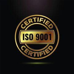 Fototapeta premium ISO 9001 Certification Seal Displaying Quality Assurance and Compliance for Business Excellence and Reliability
