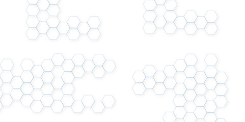 Abstract geometric white grid emboss hexagonal background. Luxury white pattern with hexagons. Seamless background. Abstract honeycomb background.	
