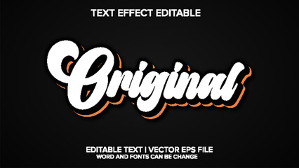 original text effect vector editable