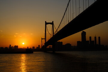 bridge at dusk