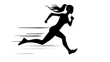 Obraz premium Running girl vector art
