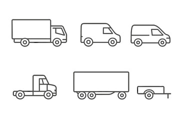 Different types of delivery vehicles showing various designs and functionalities for transportation needs in urban environments